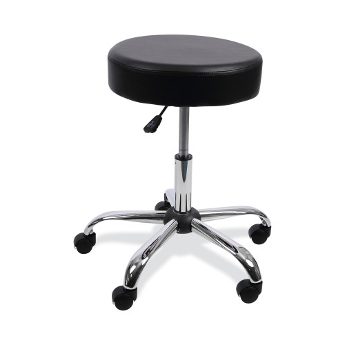 Alera Height Adjustable Lab Stool， Backless， Supports Up to 275 lb， 19.69 to 24.80 Seat Height， Black Seat， Chrome Base (US4716)