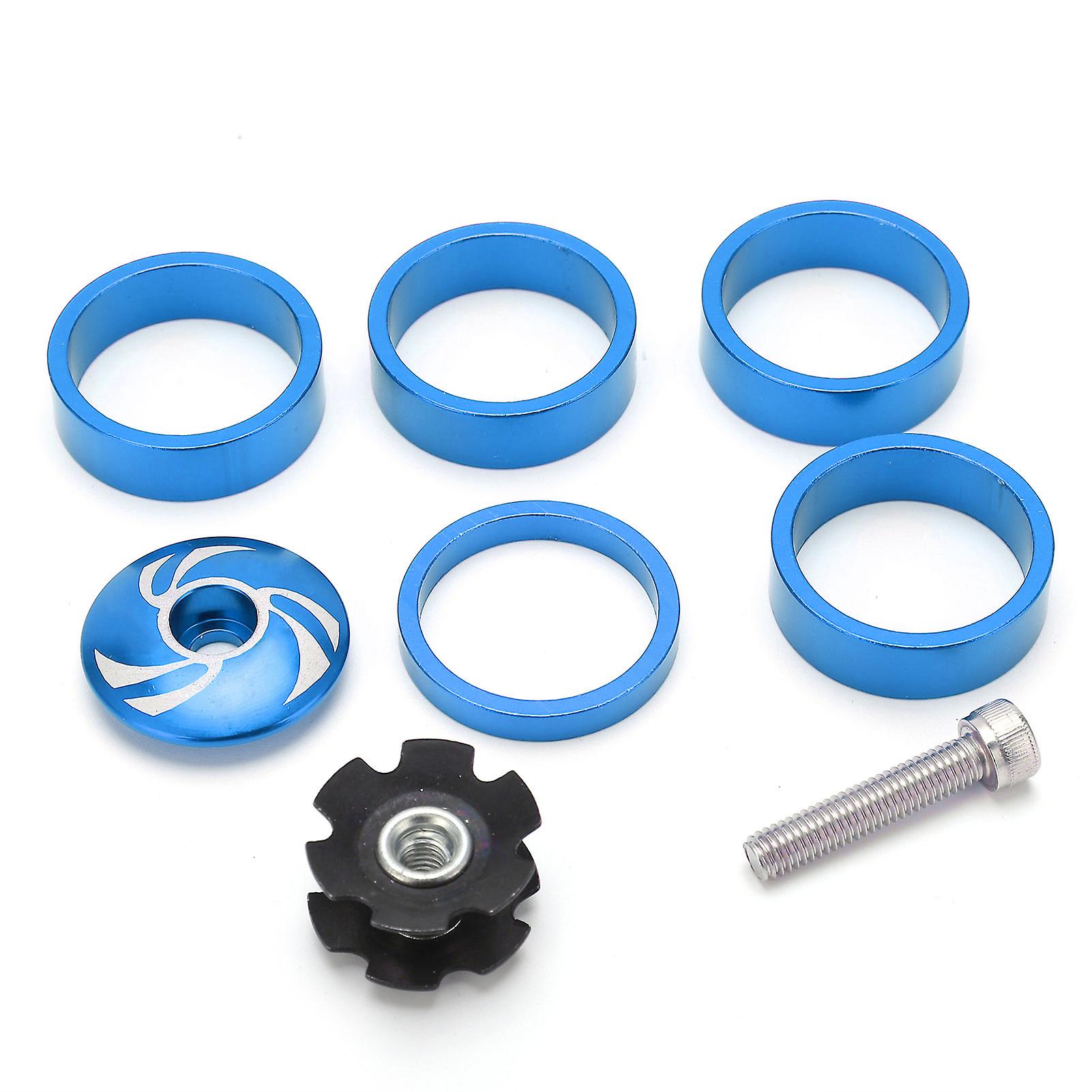 Bike Headset Front Fork Top Cap And Star Nut With Aluminum Screw Set For Fixed Cog 5410t Setblue