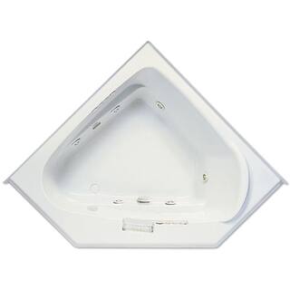 Aquatic Morandi 60 in. Acrylic Left Front Drain Corner Drop-In Whirlpool Bathtub in White 826541921921