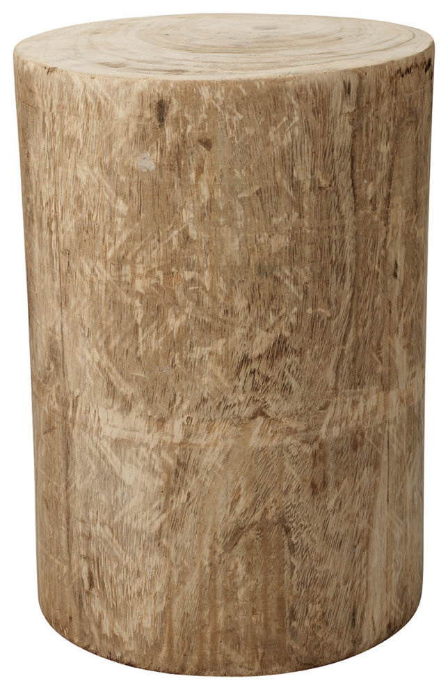 Rustic Natural Grain Wood Tree Stump Accent Table Column Raw Blond Organic Round   Rustic   Side Tables And End Tables   by My Swanky Home  Houzz