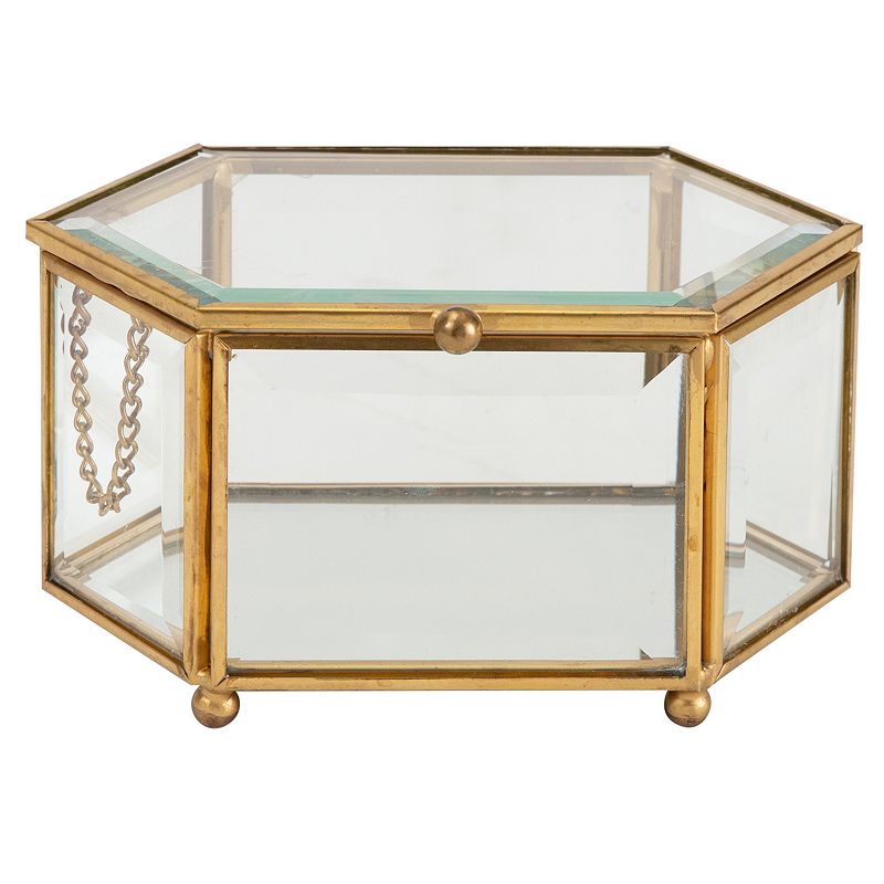 Home Details Vintage Mirrored Bottom Diamond Shape Keepsake Box