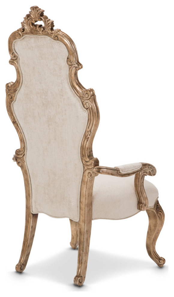 Platine de Royale Velvet Desk Chair  Champagne   Victorian   Armchairs And Accent Chairs   by Michael Amini  Houzz