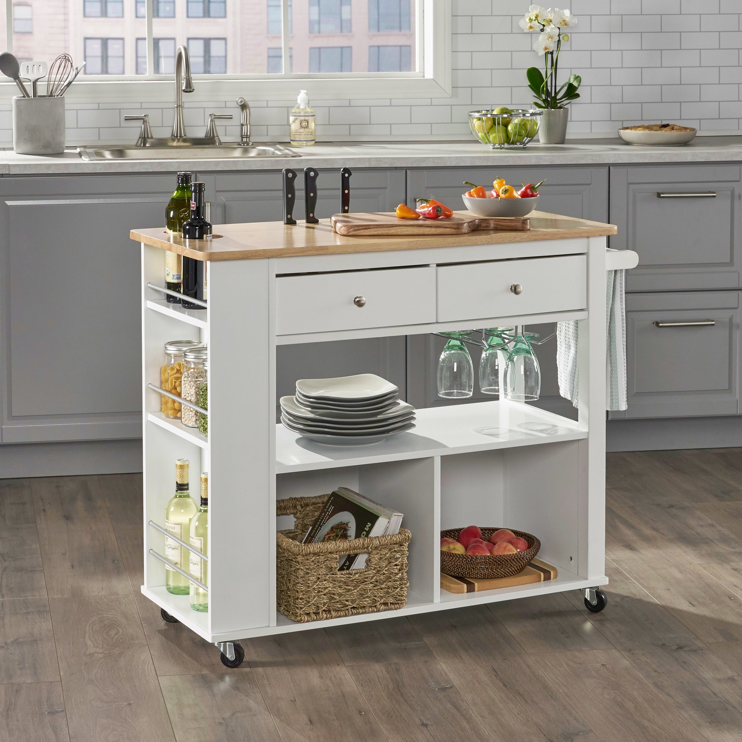 Julien Kitchen Cart with Wheels