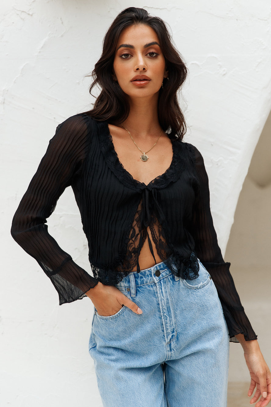 Sweetest Babe Crop Top Black