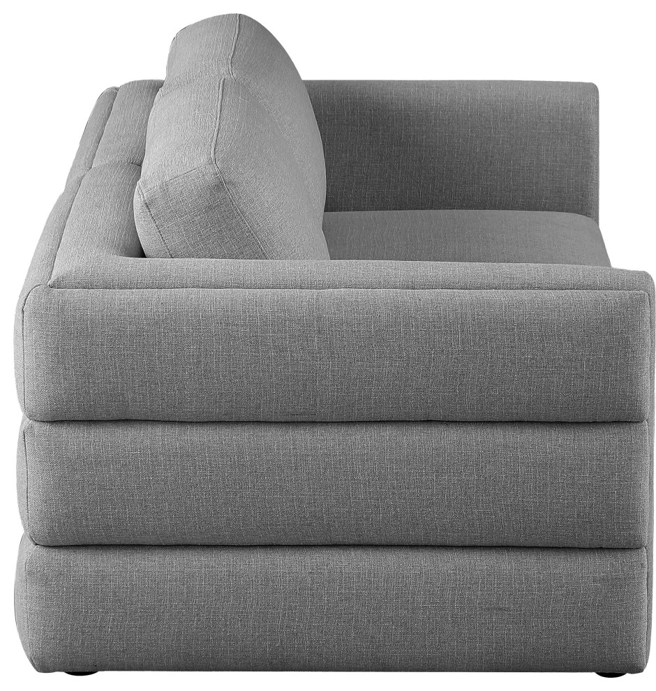 Beckham Beige Durable Linen Textured Fabric Modular Sofa   Transitional   Sectional Sofas   by Meridian Furniture  Houzz