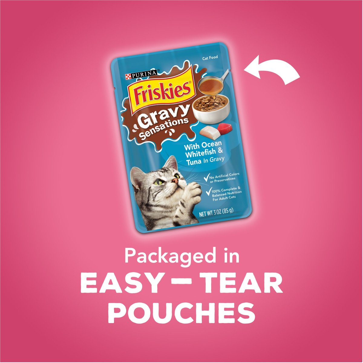 Friskies Gravy Sensations Surfin' and Turfin' Favorites Cat Food Pouches