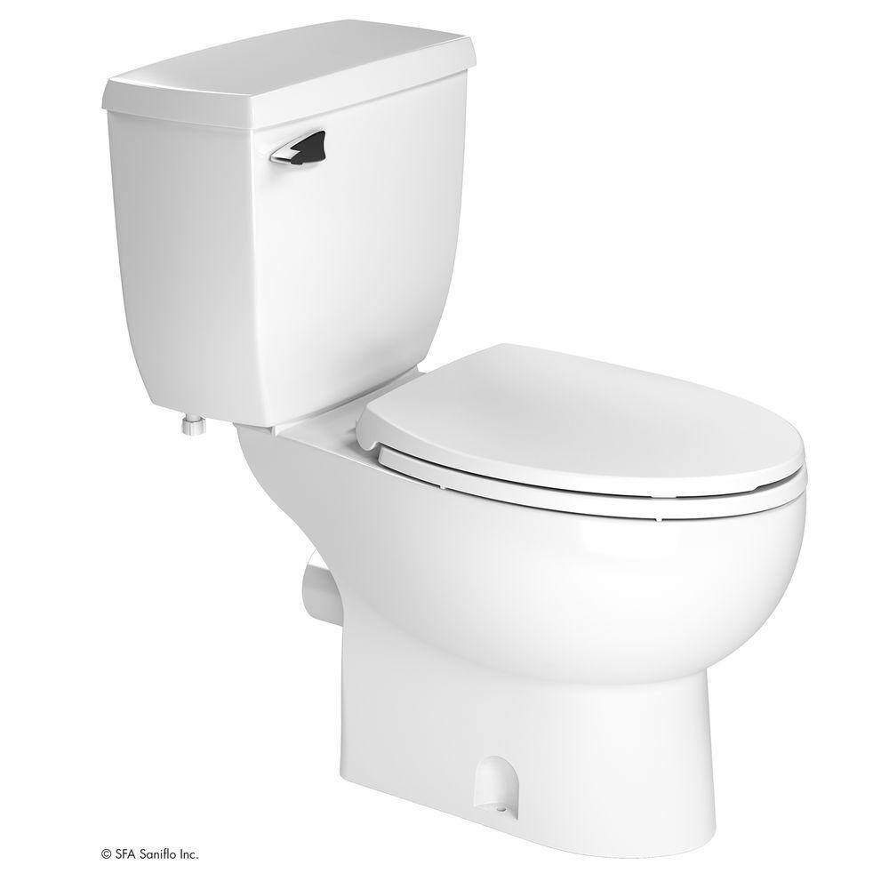 Saniflo SaniAccess3 2-Piece 1.280 GPF Single Flush Elongated Toilet with .5 HP Macerating Pump in White 082.005.087