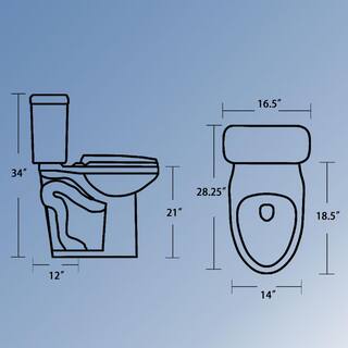 Simple Project High S-Trap 2-Piece 1.28 GPF Elongated Chair Height Floor Mounted Toilet in White (Seat Included) HD-US-HT-140