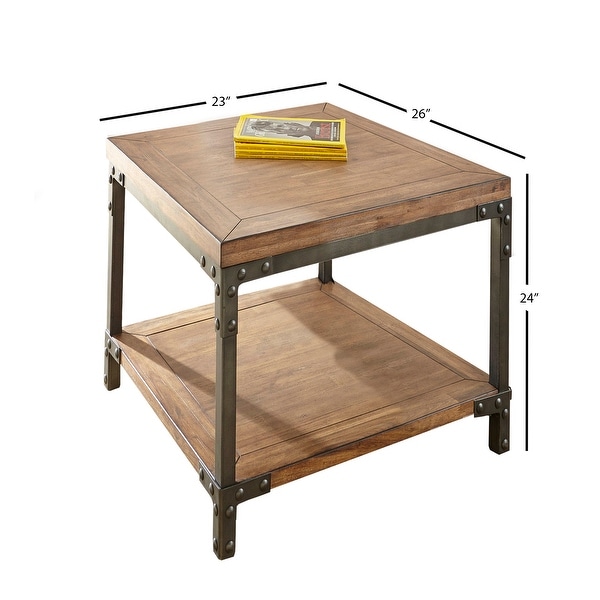 Leyburn Industrial Style Wood and Metal End Table by Greyson Living