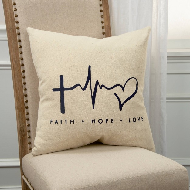 Oversize Faith Hope Love Poly Filled Square Throw Pillow Rizzy Home