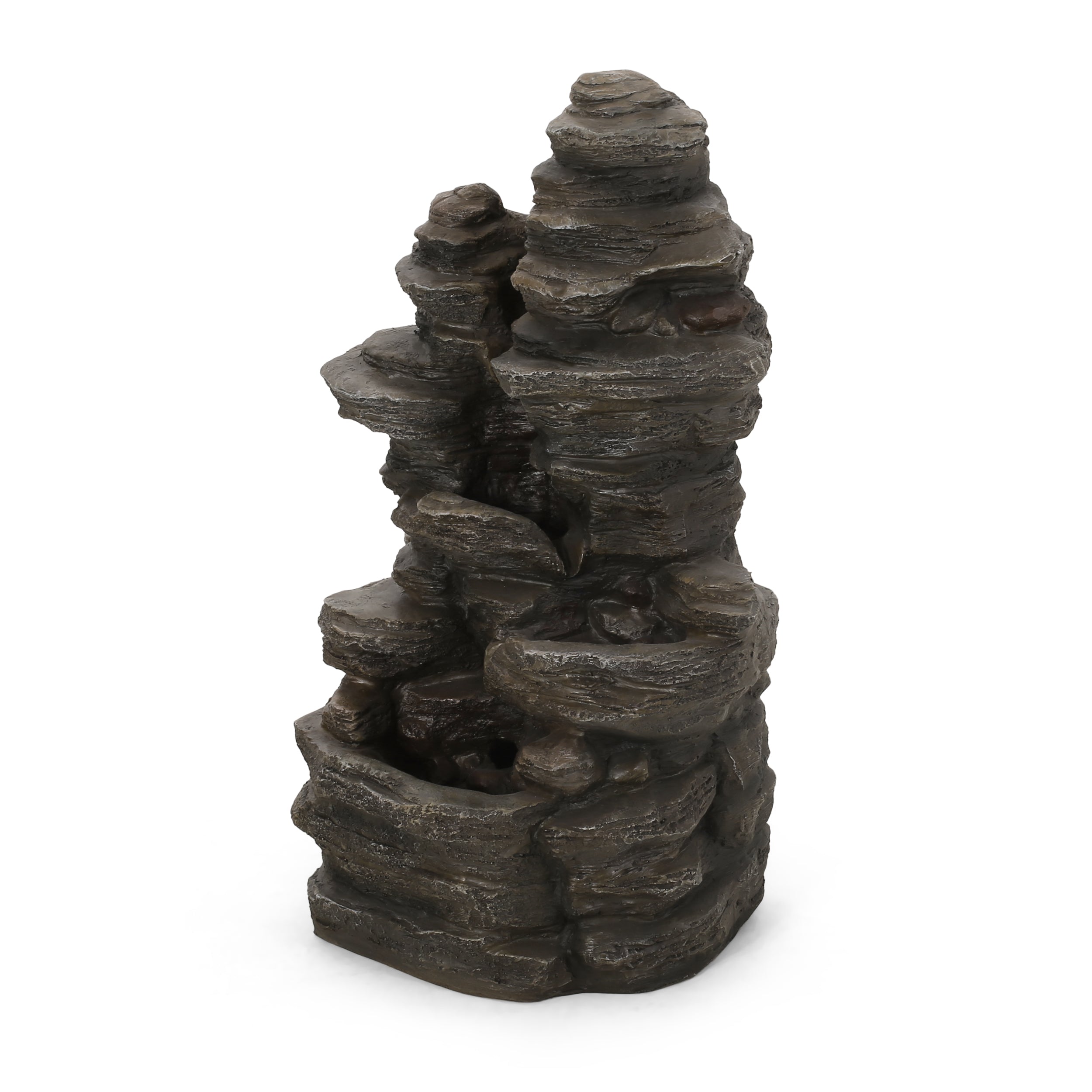 Lowndes Outdoor 4 Tier Rock Fountain