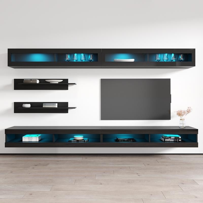 Fly I2 34TV Wall-Mounted Floating Modern Entertainment Center