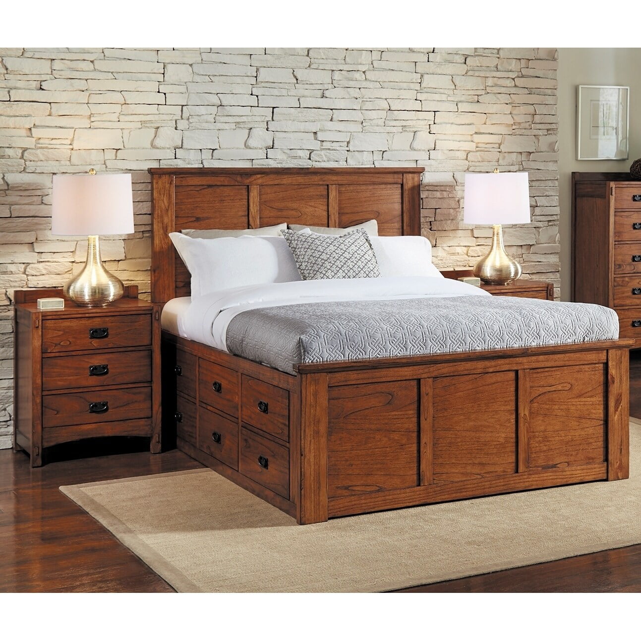 Simply Solid  Aira Solid Wood Storage Bed 87 X 82.5 Transitional, Farmhouse