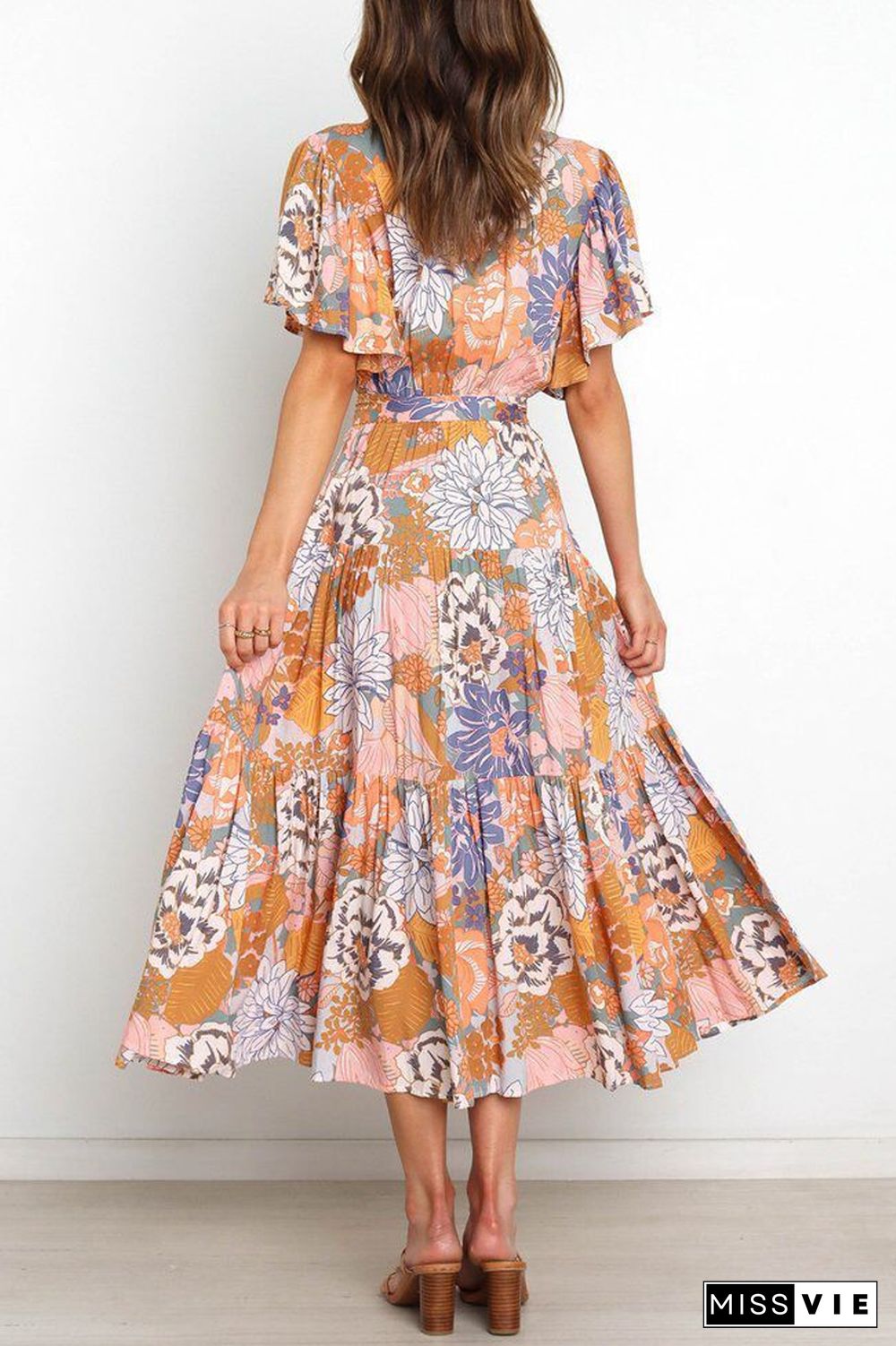 Sunshine Grace Floral Midi Dress