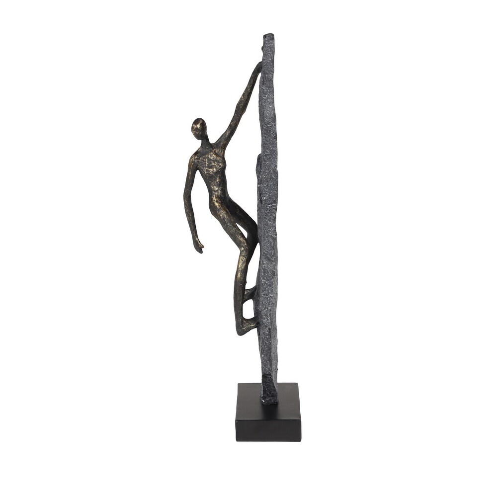 Bronze Polystone Climbing People Sculpture   6 x 5 x 19