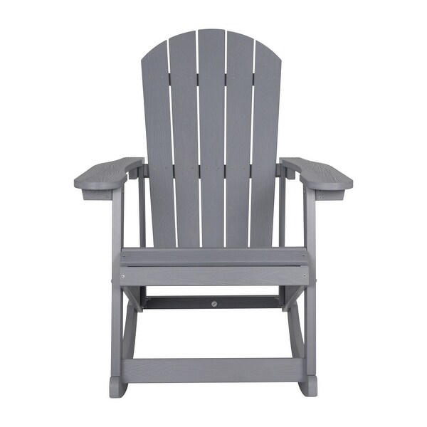 Adirondack Style Poly Resin Wood Rocking Chair for Indoor/Outdoor Use