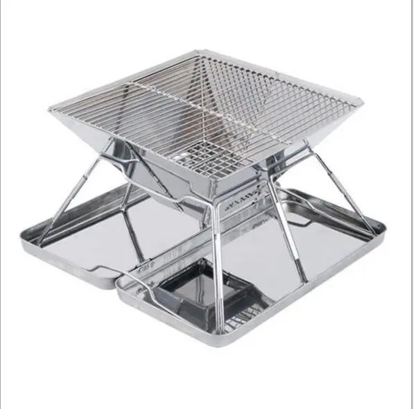 Foldable Fire Rack Outdoor Barbecue Stove Stainless Steel Camping BBQ  Portable Burner Mini Grill