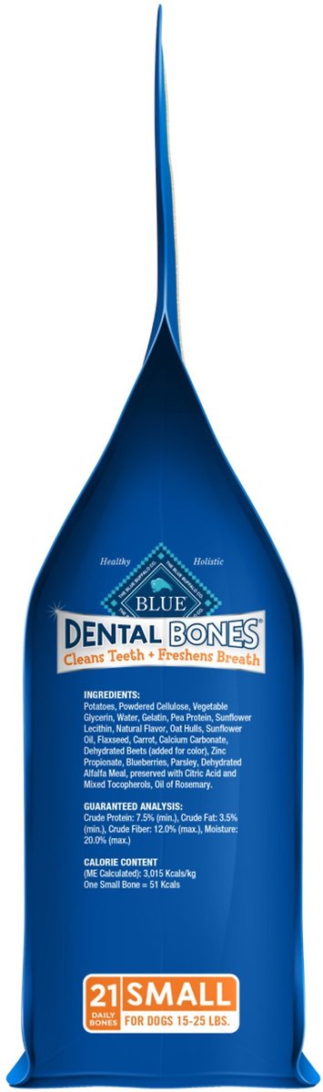 Blue Buffalo Dental Bones Small All Natural Rawhide-Free Dental Dog Treats