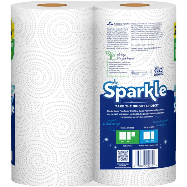 Sparkle 2-Pack Tear-A-Square 2-ply Paper Towels