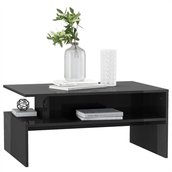 Coffee Table High Gloss Gray 35.4