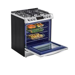 LG 6.3 cu. ft. Smart Slide-In Dual-Fuel Electric Range with ProBake Convection Oven  Self-Clean in Stainless Steel LSD4913ST