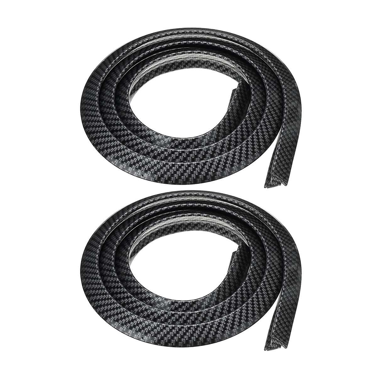 Born Pretty 2pcs Universal Rubber Car Mudguard Trim Wheel Arch Protection Moldings Black Carbon Fiber Anti-collision Sticker