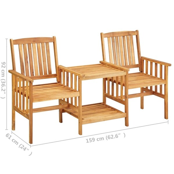 vidaXL Patio Chairs with Tea Table 62.6