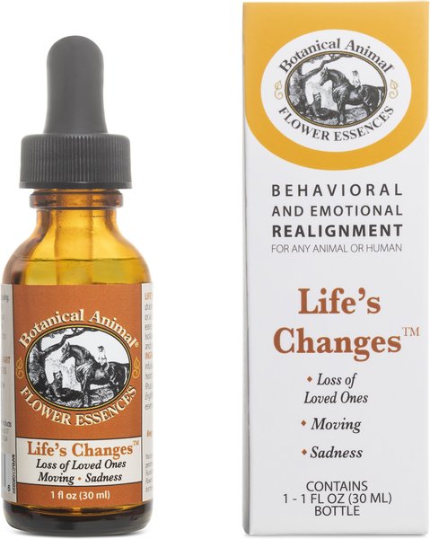 Botanical Animal Flower Essences Life's Changes Calming Pet Supplement， 1-oz bottle