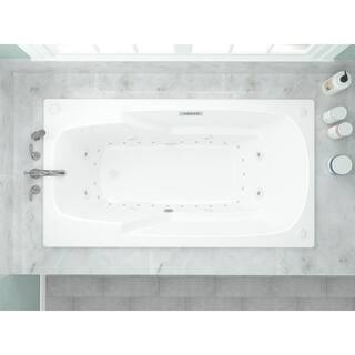 Universal Tubs Coral Diamond Series 6 ft. Right Drain Rectangular Drop-in Whirlpool and Air Bath Tub in White HD3672EDRX