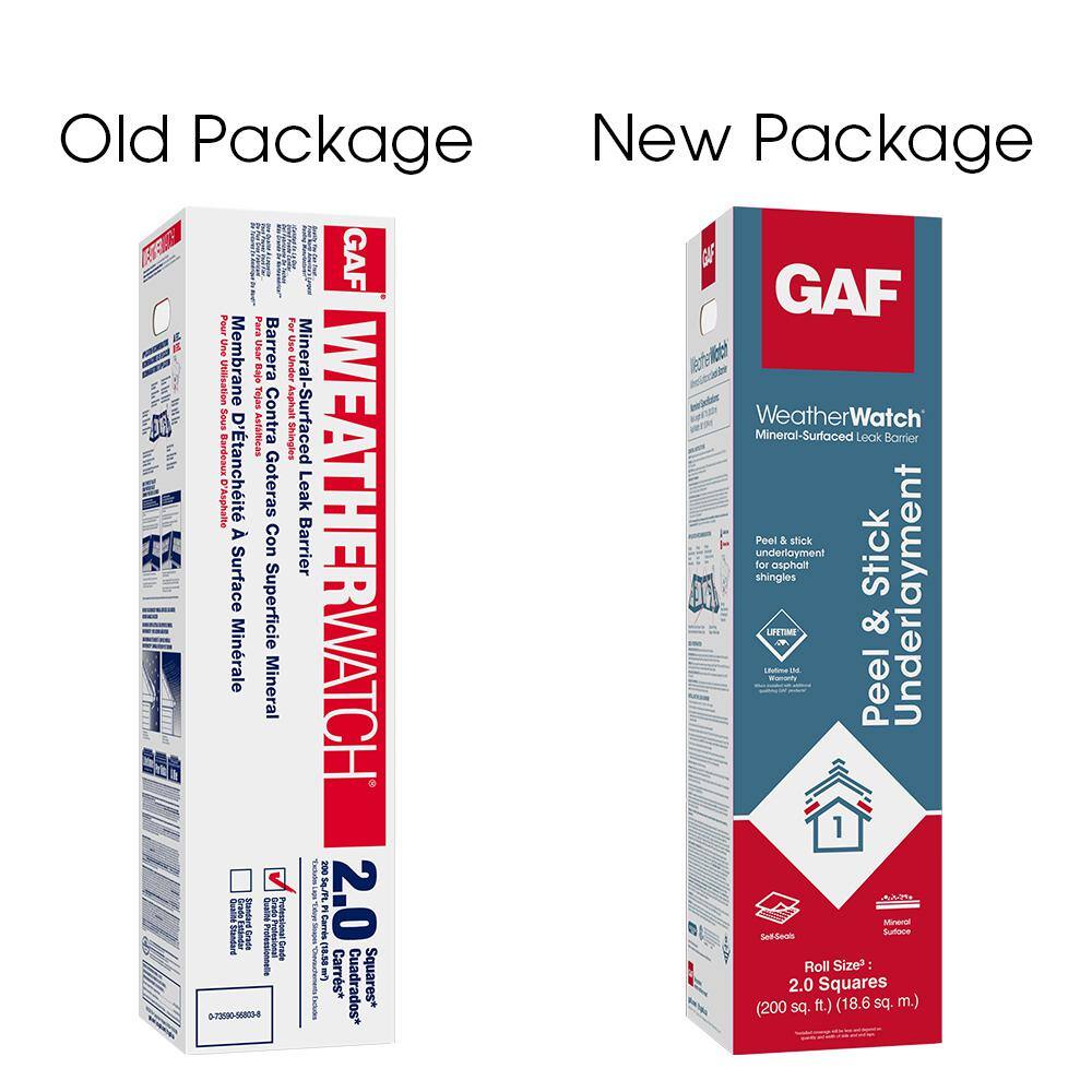 GAF WeatherWatch 200 sq. ft. Mineral-Surfaced Peel and Stick Roof Leak Barrier Roll 0914000