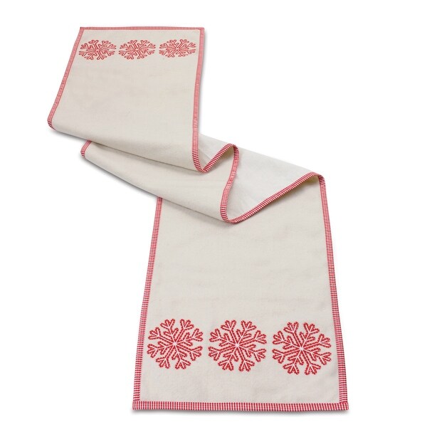 Embroidered Snowflake Table Runner 72L