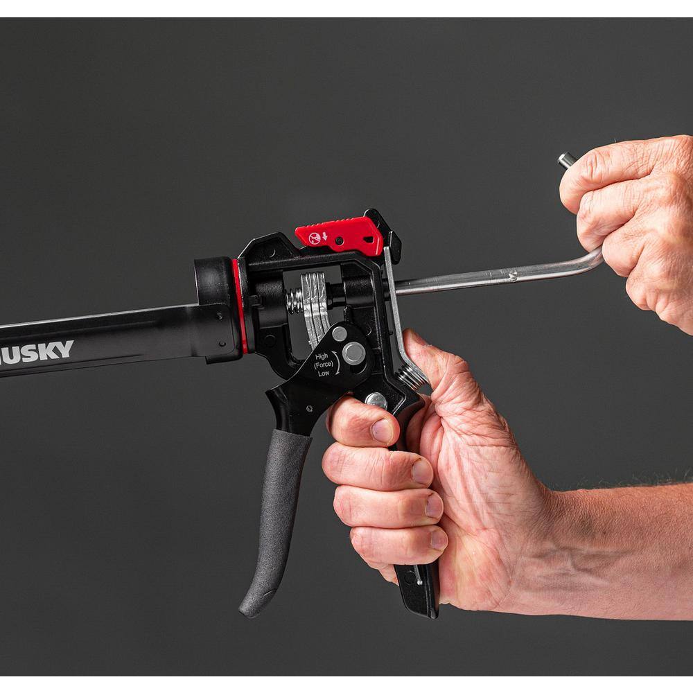 Husky 10 oz. Heavy-Duty High Leverage Drip Free Caulk Gun 19PT0902