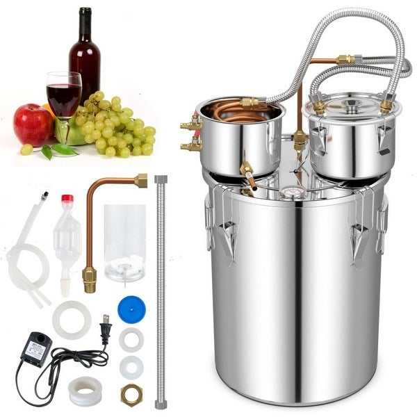 10 Gallon Stainless Steel Alcohol Still Fermenting / Distilling Kit - 15 inches x 16 inches (LxW)