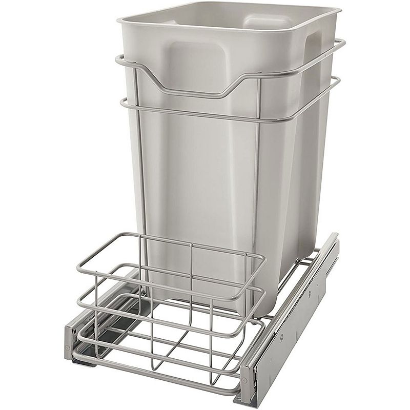 ClosetMaid 32102 Premium 24 Quart Cabinet Sliding Pull Out Trash Bin， Platinum