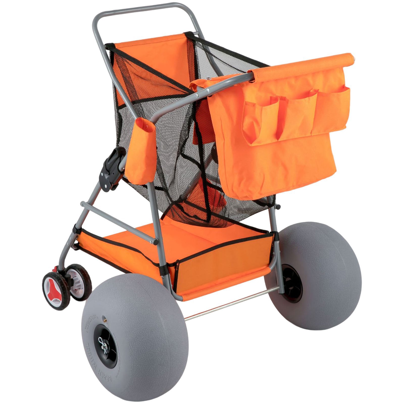 Premium 350LBS Beach Wonder Wheeler Cart W/ All-Terrain Balloon Wheels