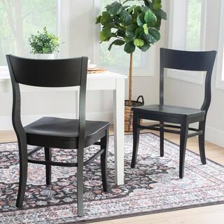 Linon Home Decor Choteau Black Wood Modern Farmhouse Side Chair (Set of 2) THDAC03623