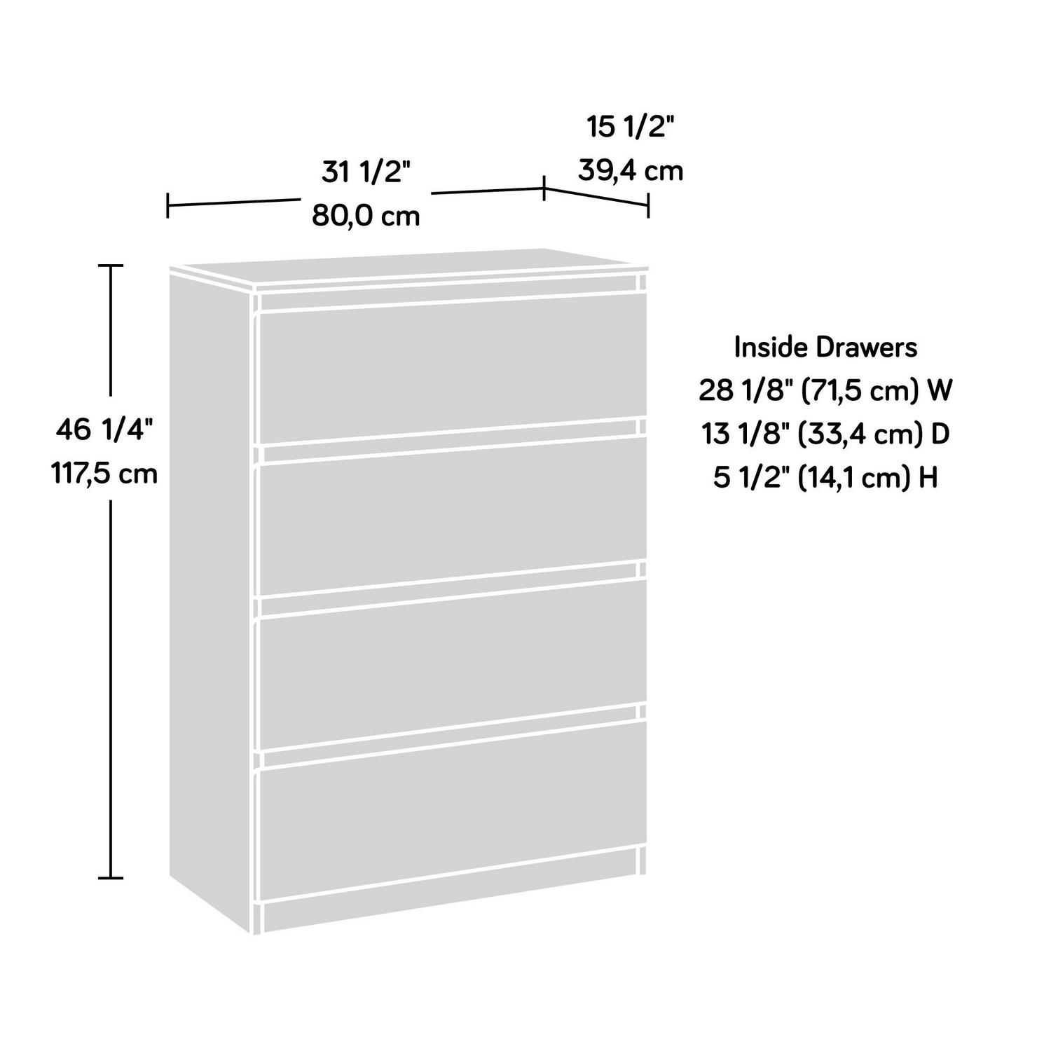 Sauder Hudson Court Chest Of Drawers Pearl Oak Finish  Crowdfused