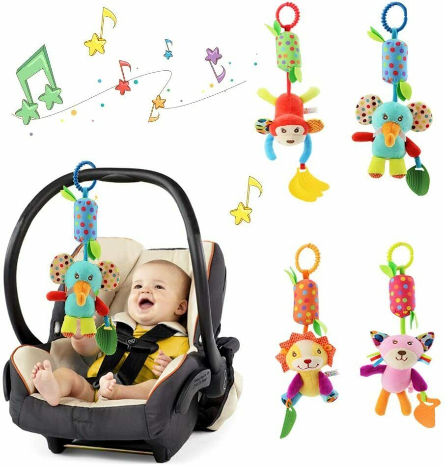 Magik 6 Pack Baby Hanging Rattles Newborn Crib Car Seat Stroller Toys with Teether