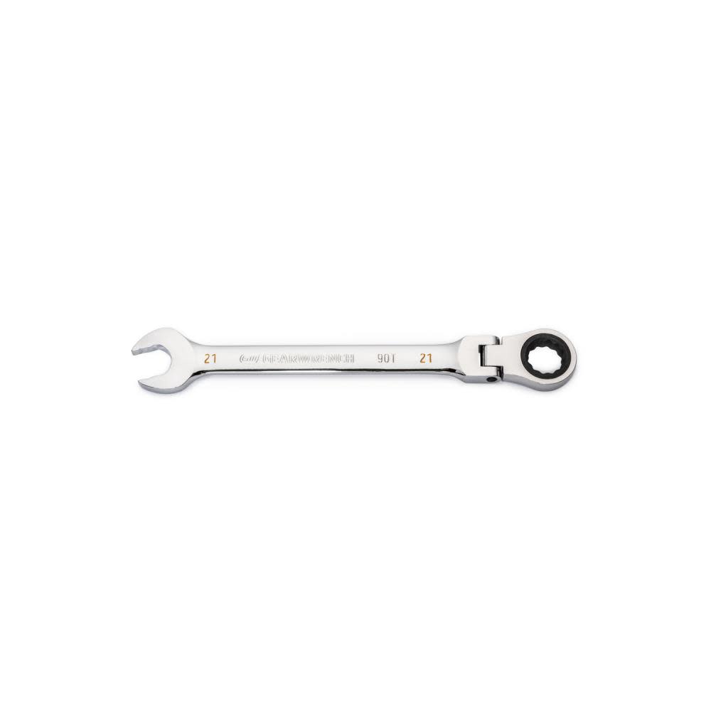 21mm 90T 12 Point Flex Head Ratcheting Combination Wrench ;