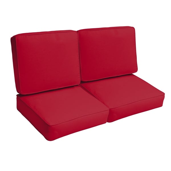 Westby Crimson Indoor/Outdoor Corded Loveseat Cushion Set