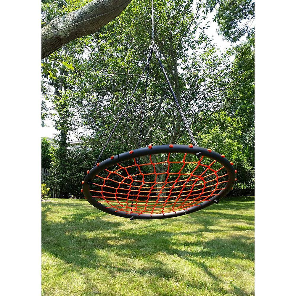 Giant 40 in. Orange Spider Web Outdoor Tree Saucer Swing (2-Pack) 2 x SWG-ORG-100