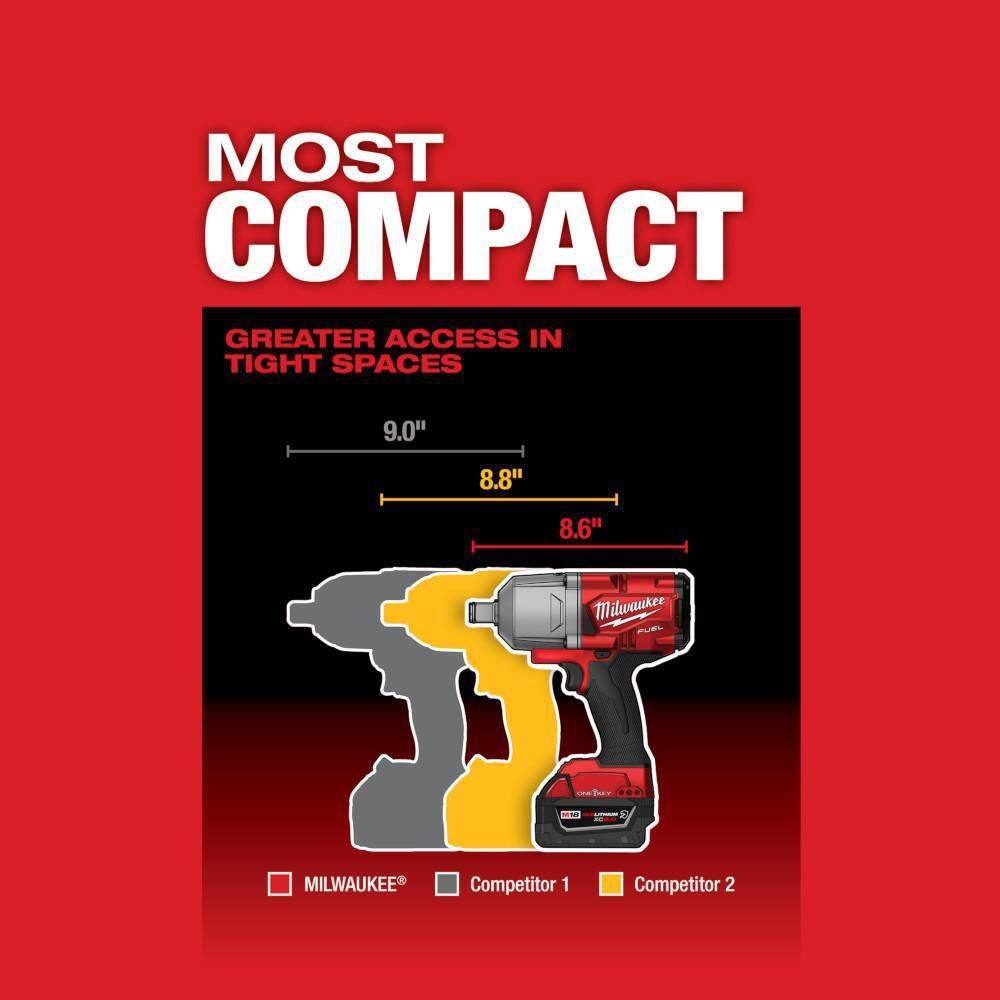 MW M18 FUEL ONE-KEY 18V Li-Ion Brushless Cordless 34 in. High-Torque Impact Wrench with Friction Ring Resistant Batteries 2864-22R