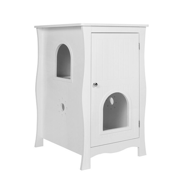 Wood Livingroom End Table Side Table with Pet House