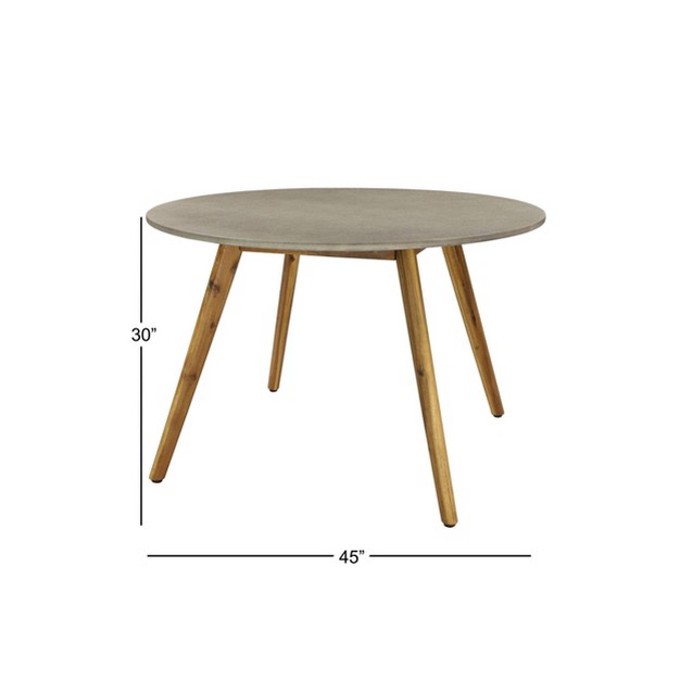 Small Round Concrete Outdoor End Table Gray Olivia amp May