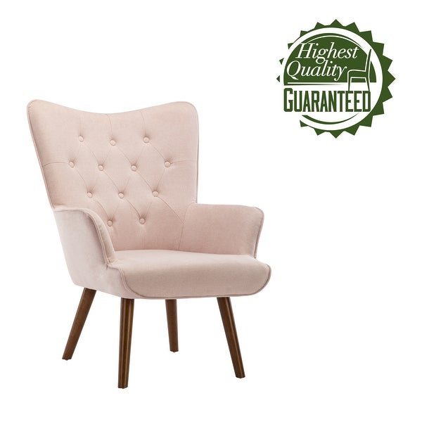 Porthos Home Harlem Accent Chair， Polyester Wingback， Wooden Legs