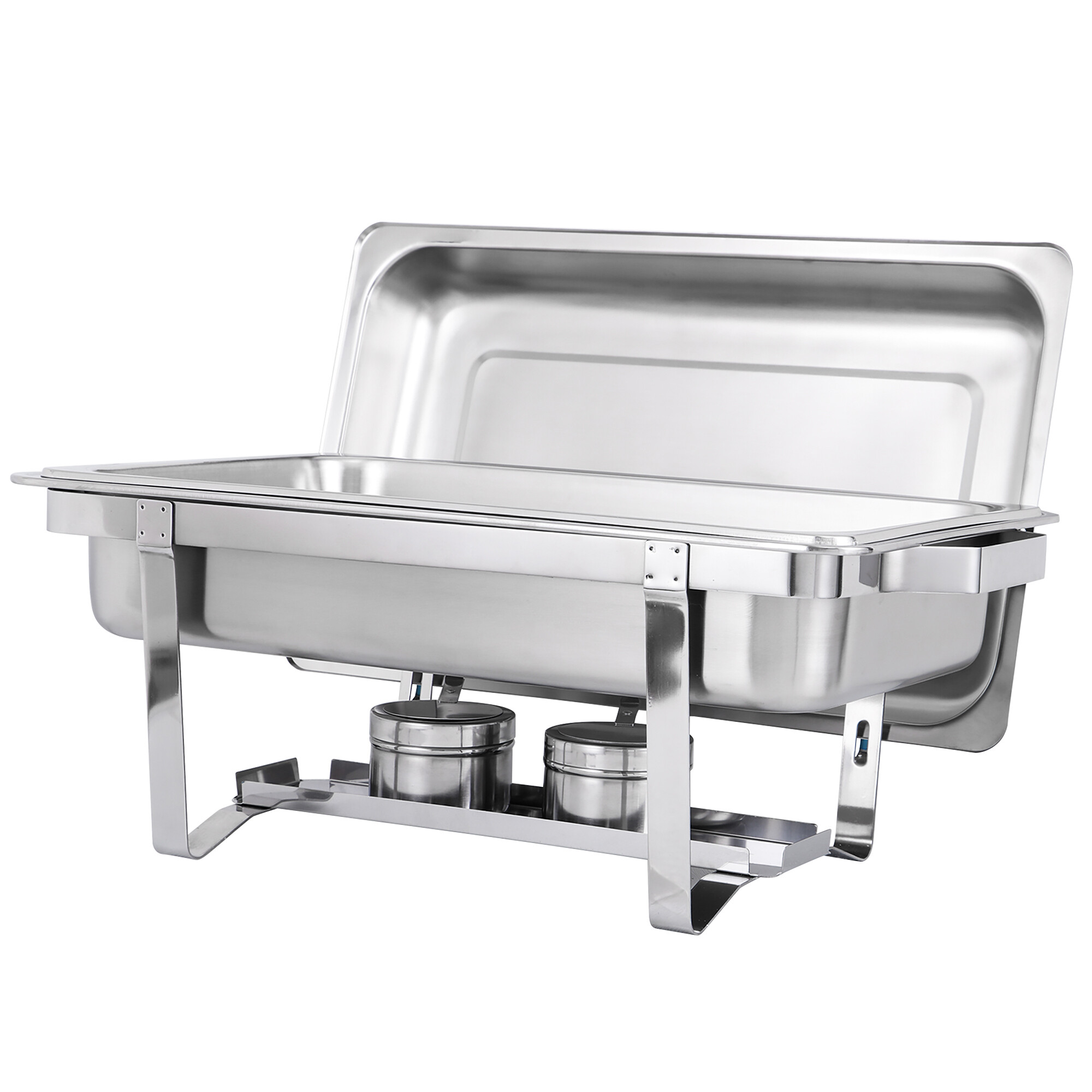 HomGarden 4 Pack 8QT Full Size Chafing Dish， Stainless Steel Chafer Buffet Set W/Fuel Holders， Silver