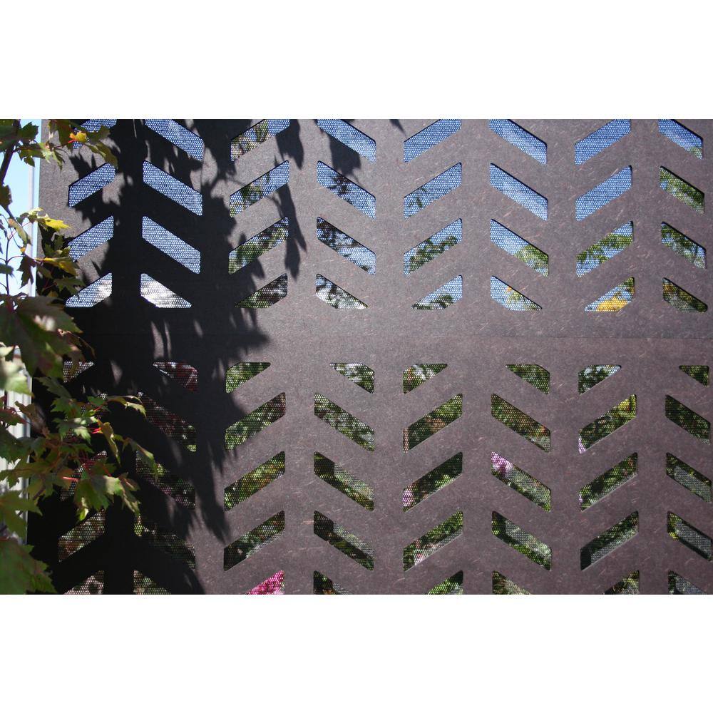 OUTDECO 516 in. x 24 in. x 48 in. Herringbone Modular Hardwood Composite Decorative Fence Panel USADSHE1