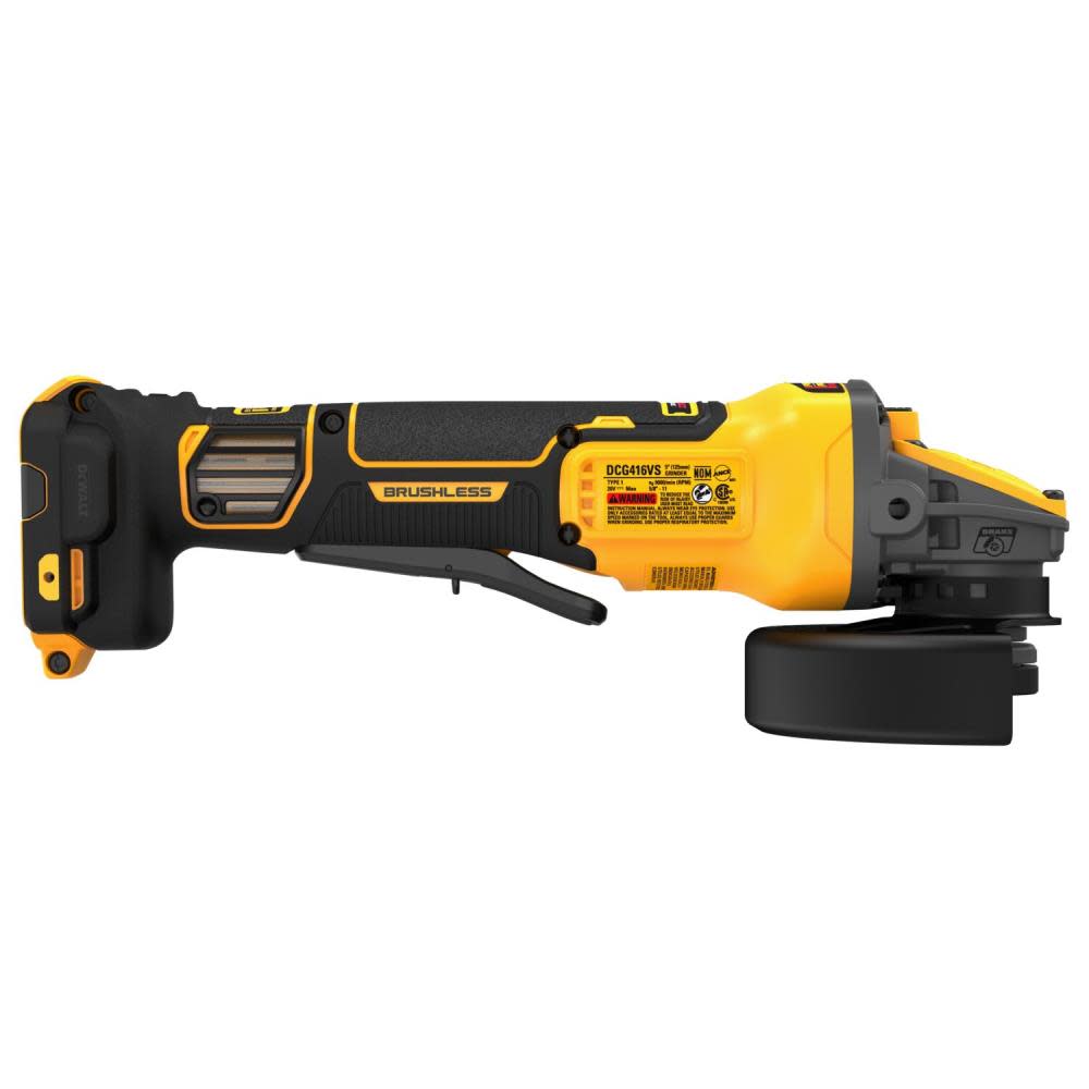 DEWALT 20V MAX 4.5-5 Grinder Variable Speed with FLEXVOLT ADVANTAGE Technology Bare Tool ;