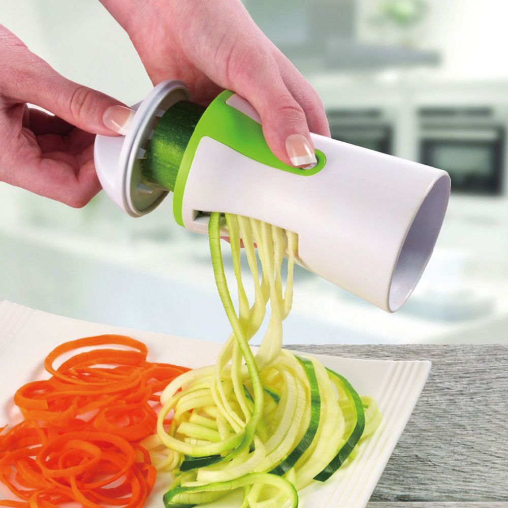 Vegetable Slicer, Spiral Vegetable Manual Cutter, Spiralizer, Transparent Kitchen Slicer, Handheld Upgrade Spiral Slicer, Spaghetti Maker, for Fruit, Vegetables