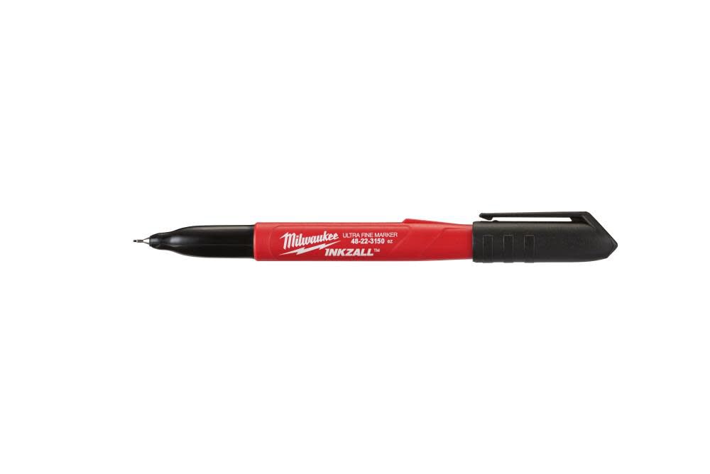 Milwaukee 12 pk INKZALL Black Ultra Fine Point Markers 48-22-3150 from Milwaukee